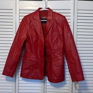 Vintage USA red leather jacket Sz M NEVER WORN WITH TAGS